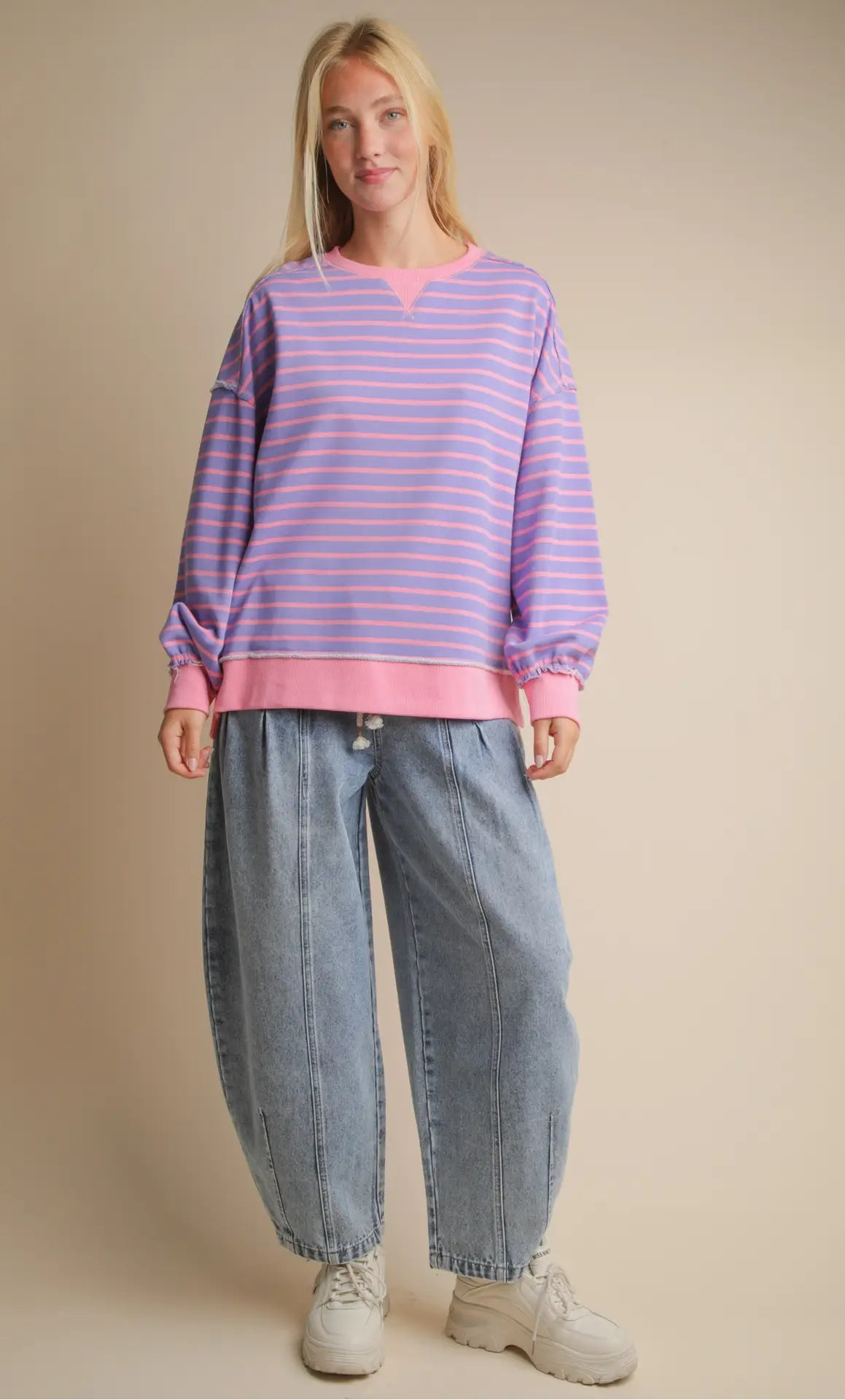 Garden Stripe Oversized Crewneck