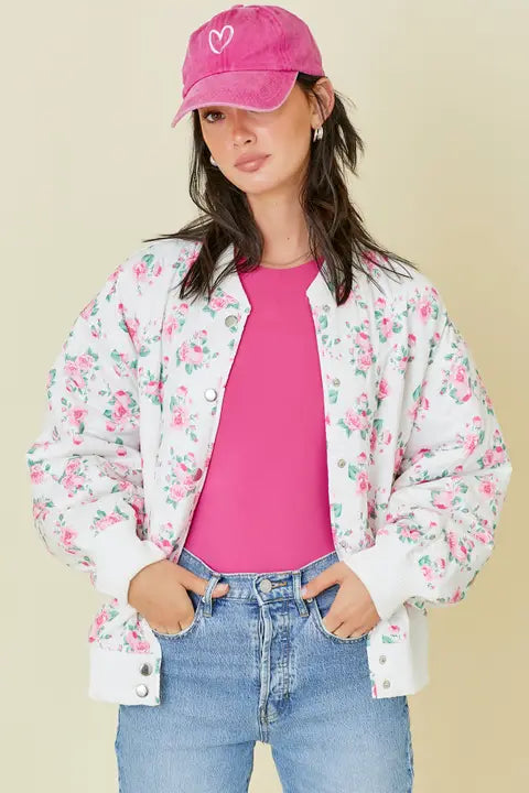 Redeemed Floral Bomber Jacket