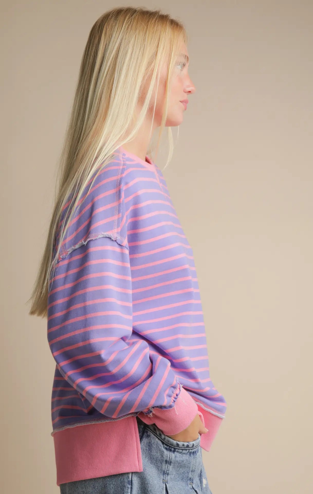 Garden Stripe Oversized Crewneck