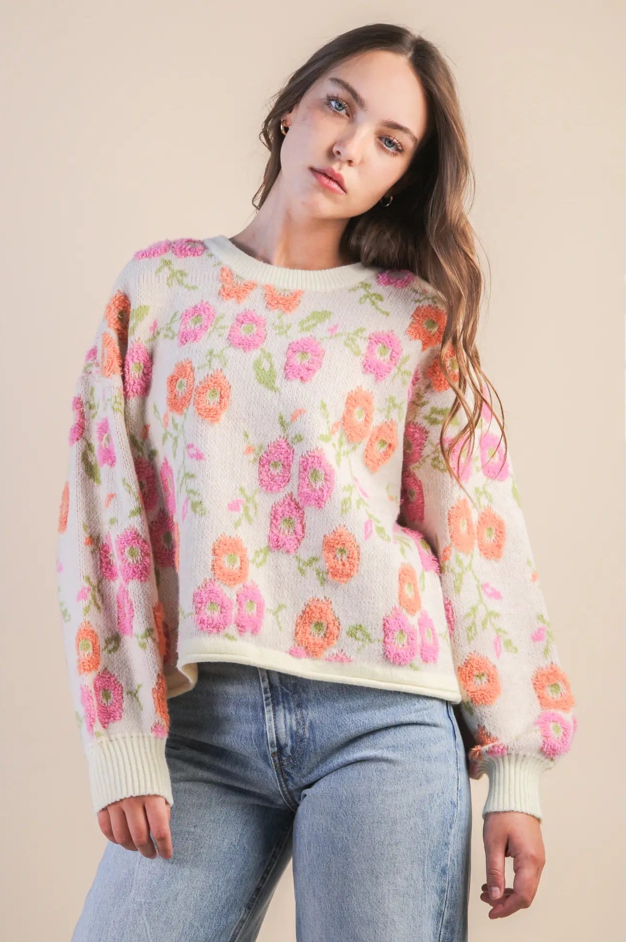 Melissa Floral Knit Sweater