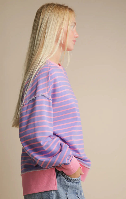 Garden Stripe Oversized Crewneck