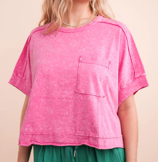 Perfect Pink Oversized Crop Tee