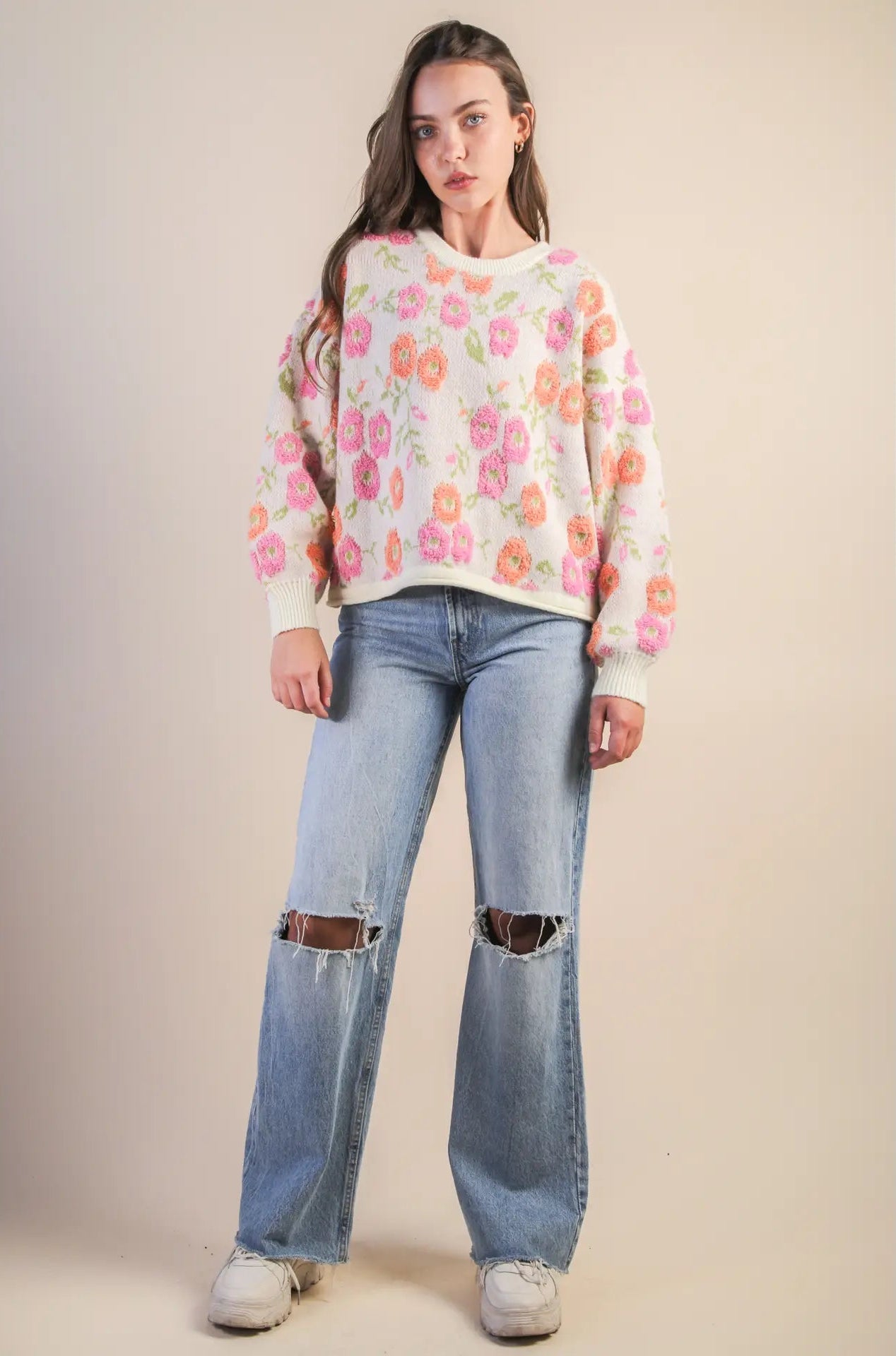 Melissa Floral Knit Sweater