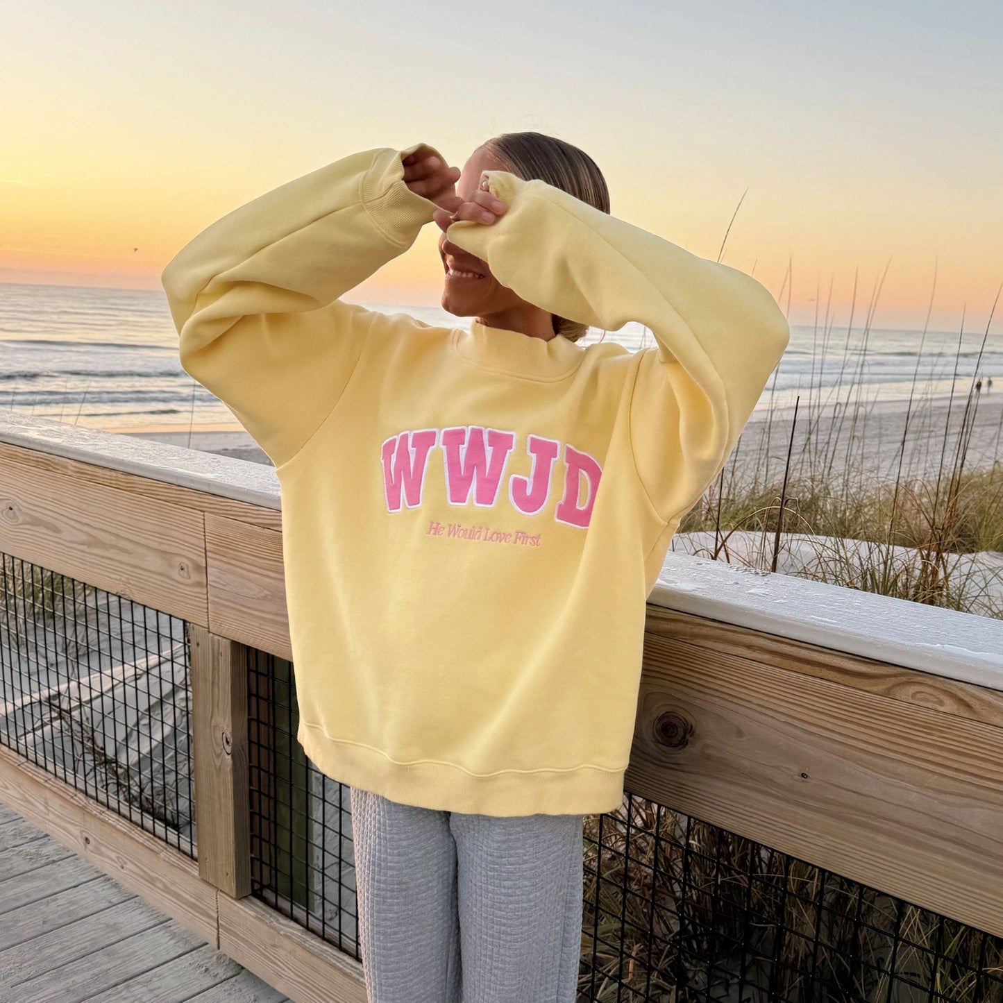 WWJD Lemon Mockneck