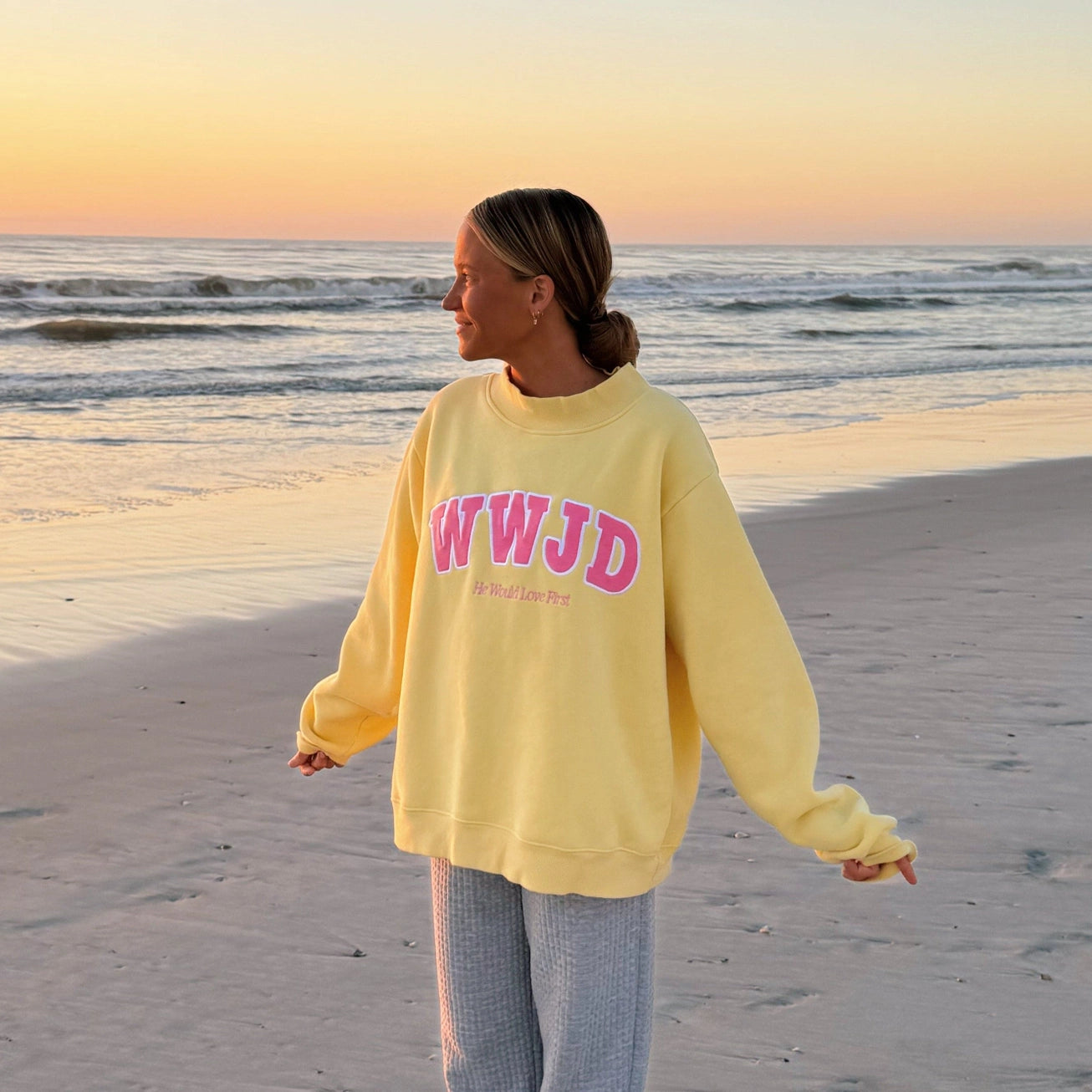 WWJD Lemon Mockneck