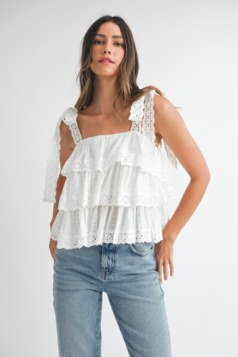 White Willow Lace Top